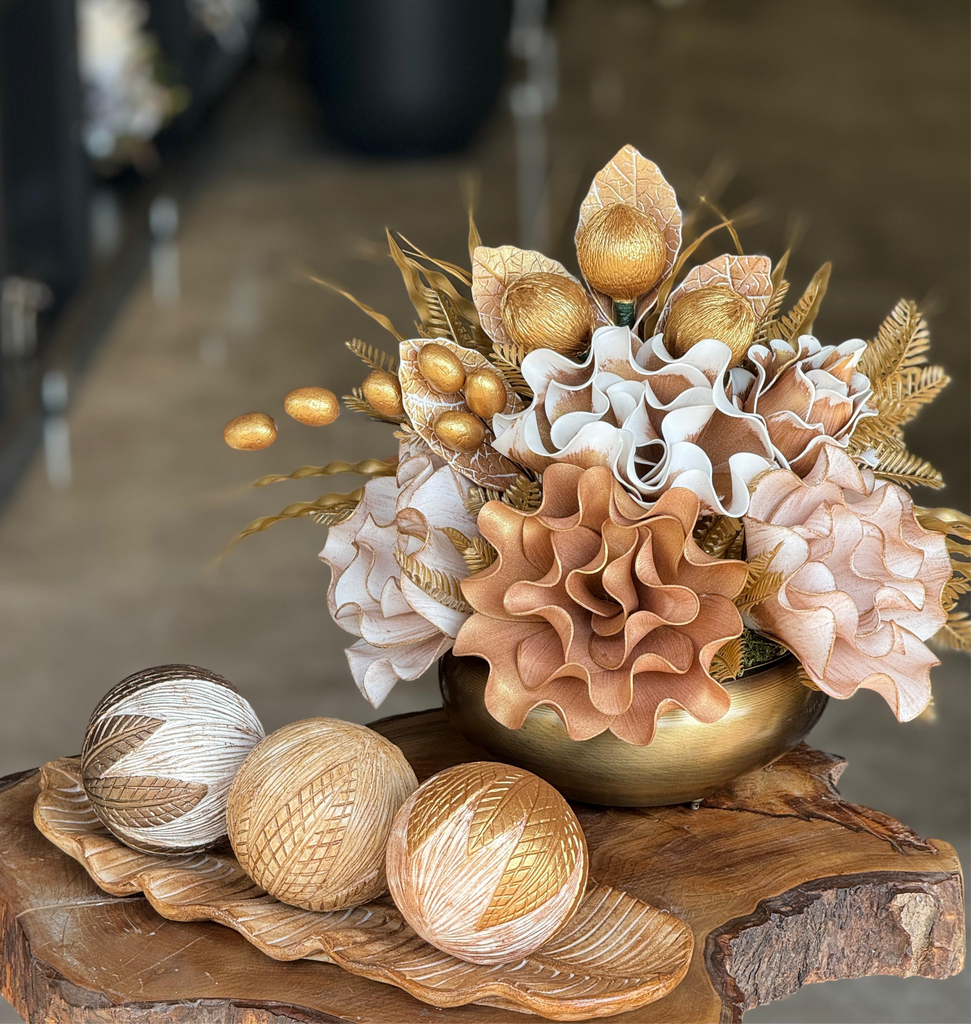 Yassı Vazo Ve Polyester Dekor Set No:5