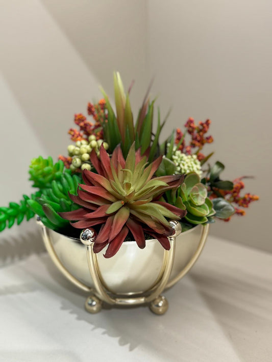 Kampanyalı Skulentli Vazo Gümüş