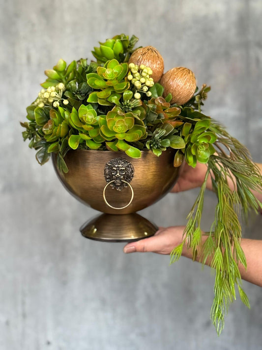 Kampanyalı Skulentli Ayaklı Vazo Eskitme