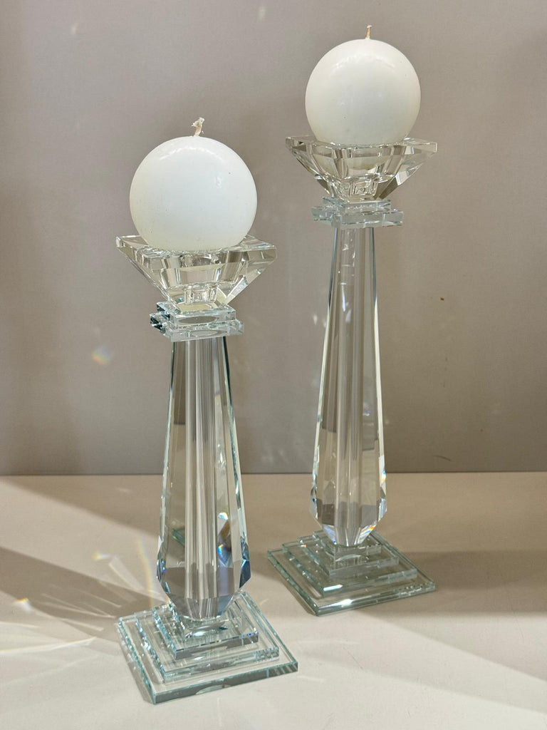 İkili Kristal Uzun Şamdan Şeffaf Model