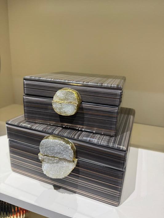 Dekoratif Cam Kutu İkili No:33