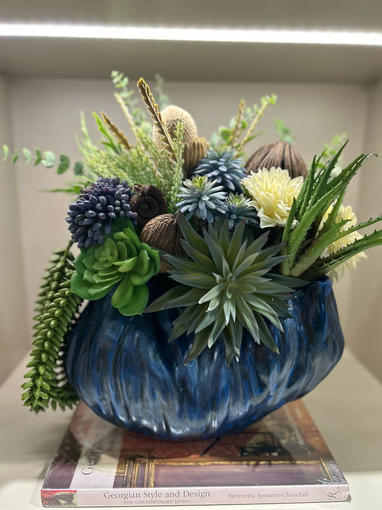 Yapay Sukulentli İstiridye Vazo No:10