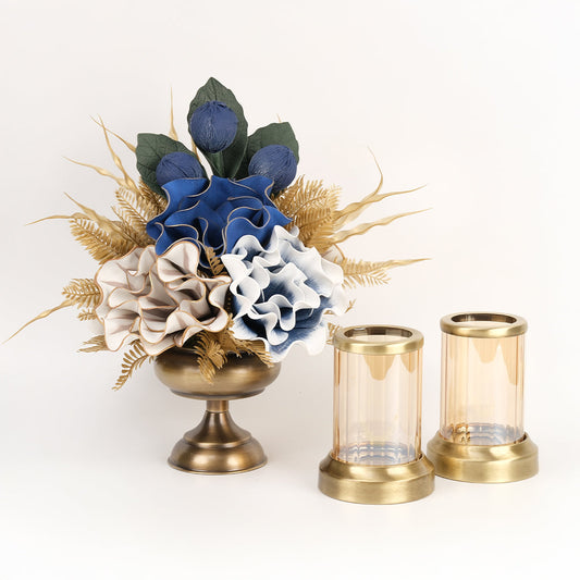 Yapay Çiçekli Antik Şekerlik 3 Parça Set No:8