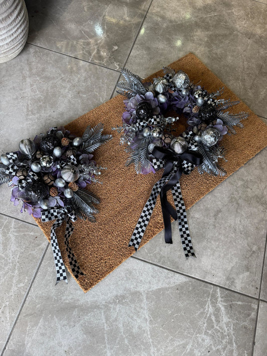 İkili Tasarım Paspas Set Siyah Gümüşlü