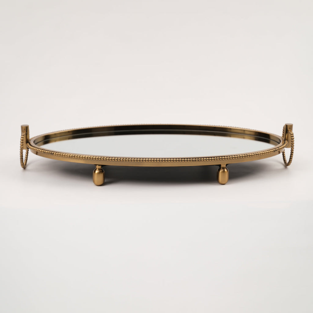 İthal Antik Boncuk Oval Tepsi
