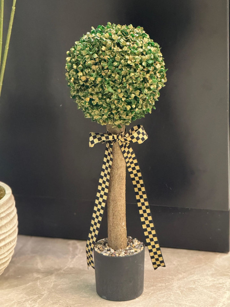 Yapay Top Ağaç Dekoratif Saksılı Bitki