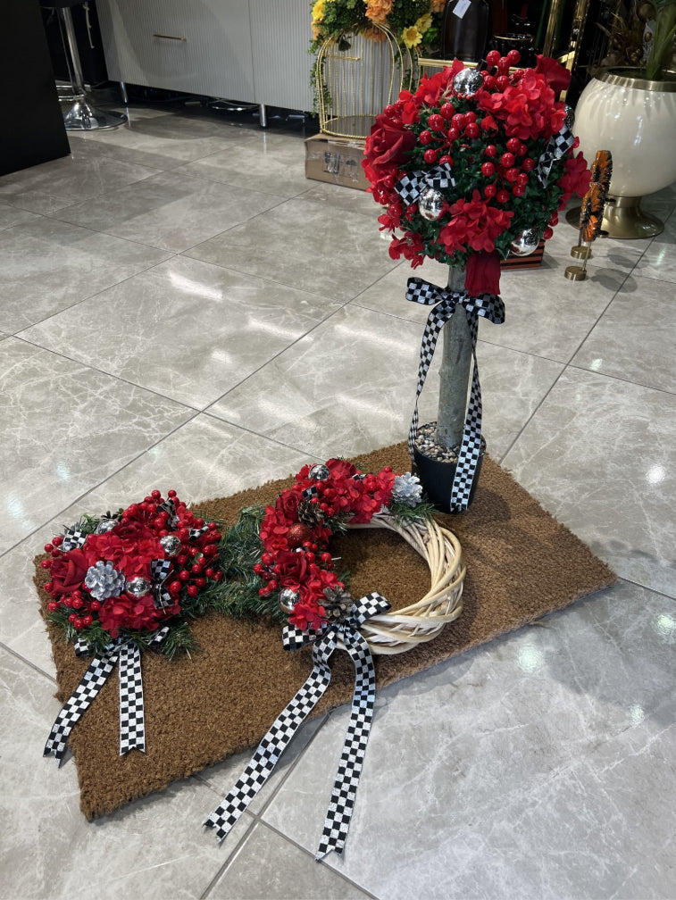 Kapı Önü Paspas Set 3 Parça Kırmızı