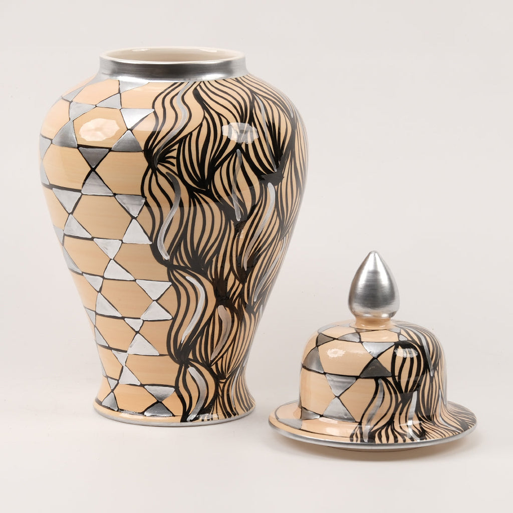 El Yapımı Desenli Küp Gümüş