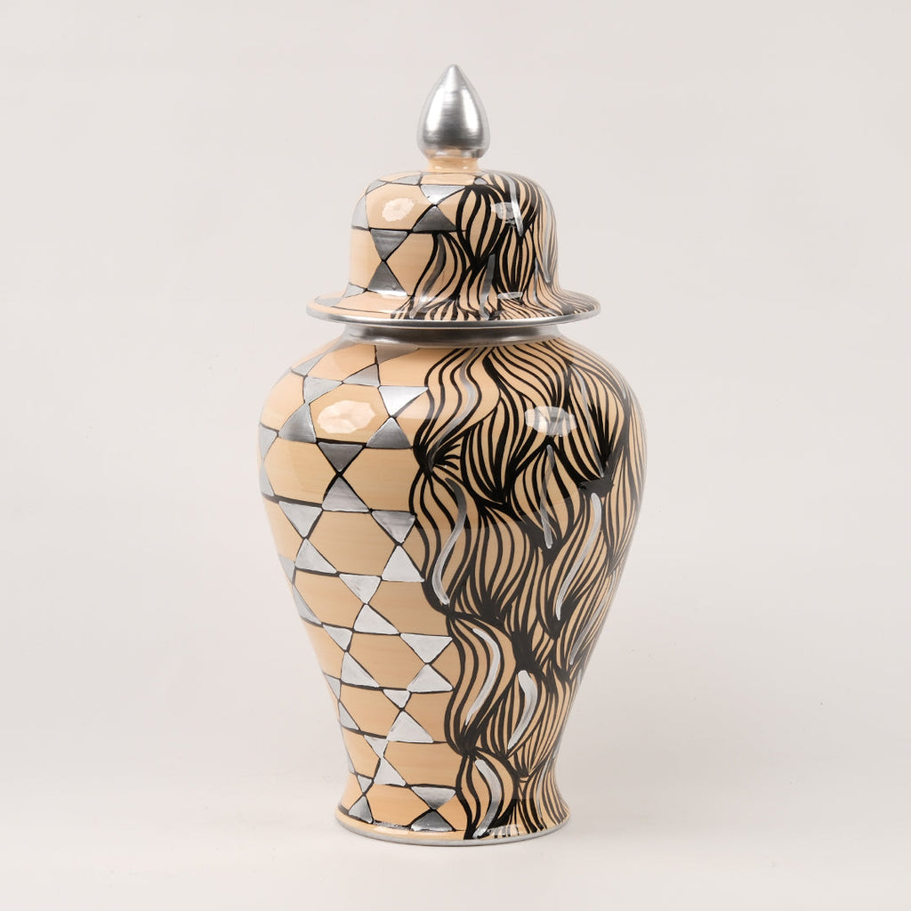 El Yapımı Desenli Küp Gümüş