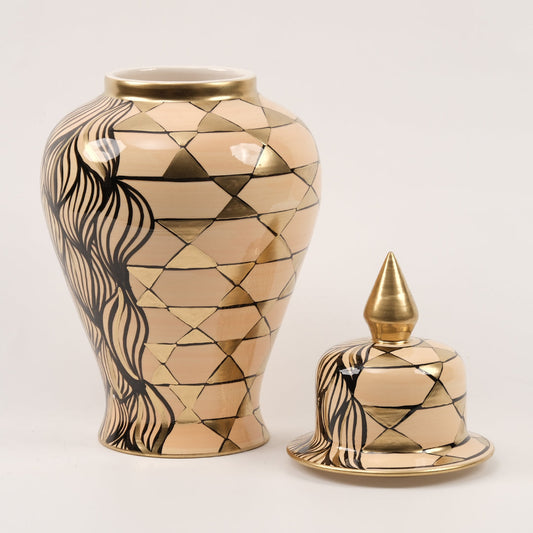 El Yapımı Desenli Küp Gold