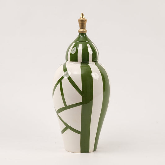 El Yapımı Yeşil Desenli Küp 45 cm