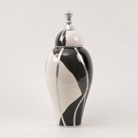 El Yapımı Siyah Desenli Küp 45 cm