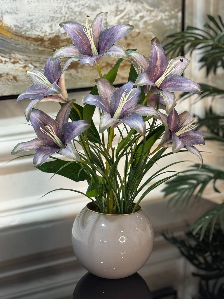 Yapay Lilyum Tanzimli Cam Vazo No:7