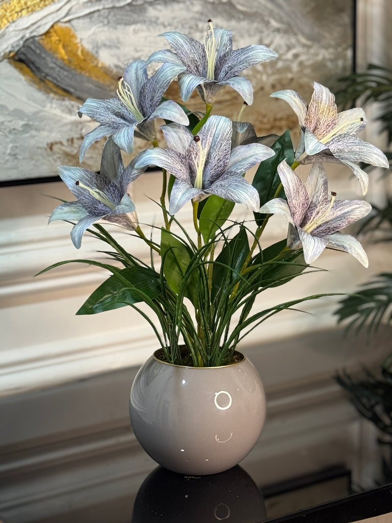 Yapay Lilyum Tanzimli Cam Vazo No:2