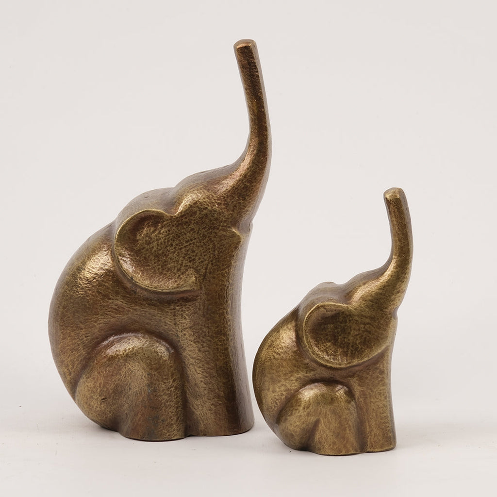 İkili Döküm Fil Dekor Antik