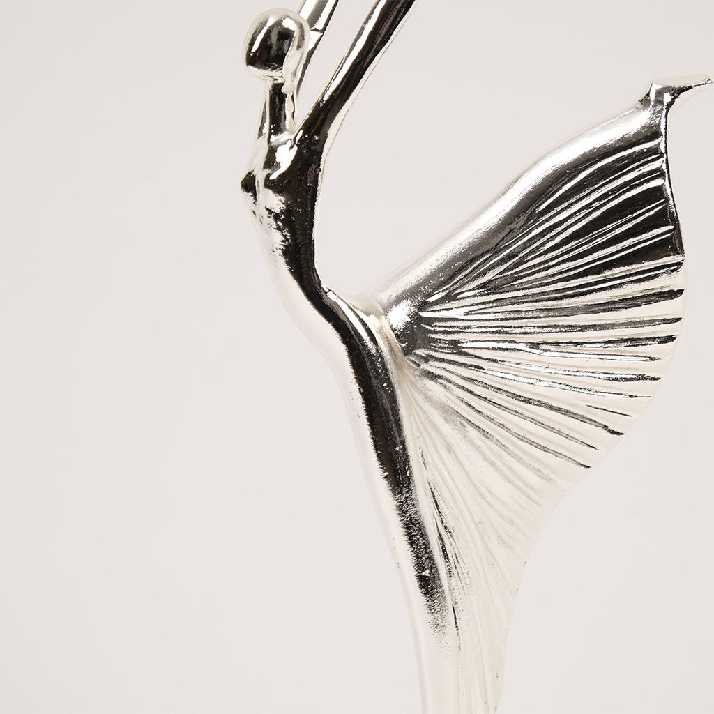 İkili Döküm Balerin Dekor Gümüş