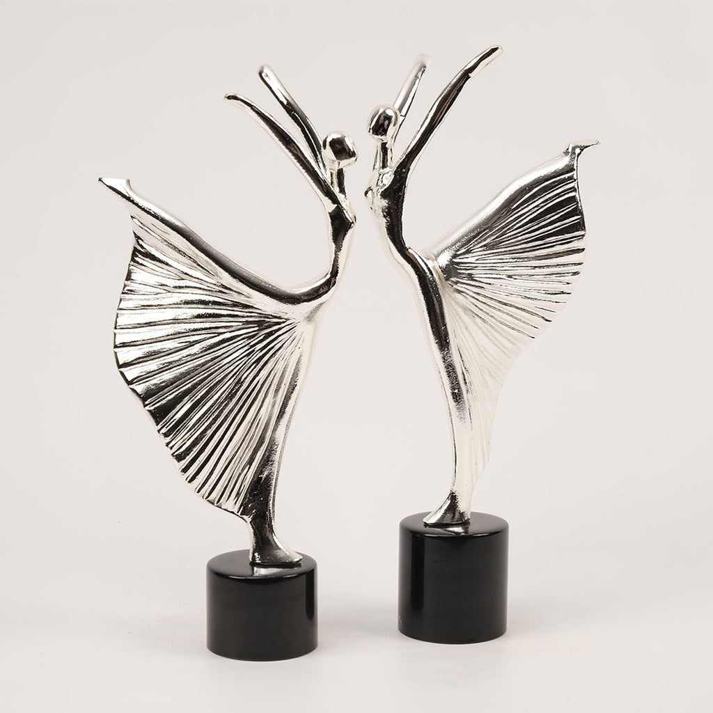 İkili Döküm Balerin Dekor Gümüş