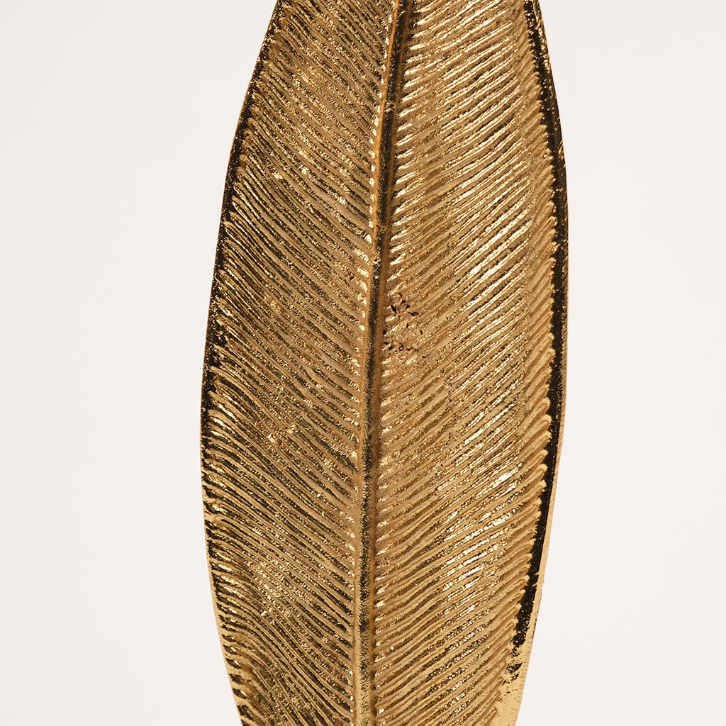 İkili Mermer Kaideli Yaprak Dekor Gold