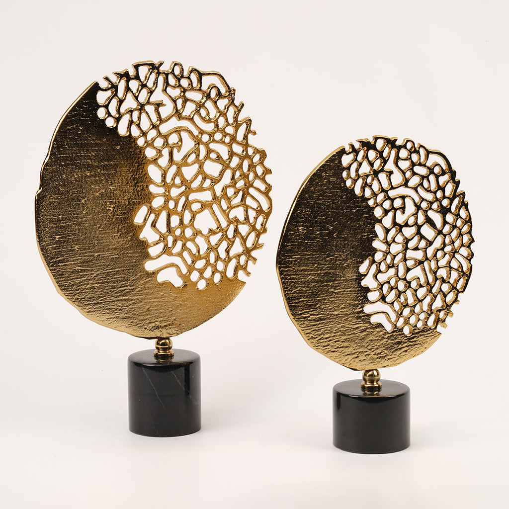 İkili Yuvarlak Döküm Motifli Dekor Gold