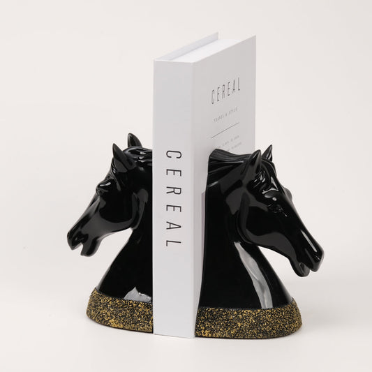 İkili Atlı Kitap Tutucu Siyah
