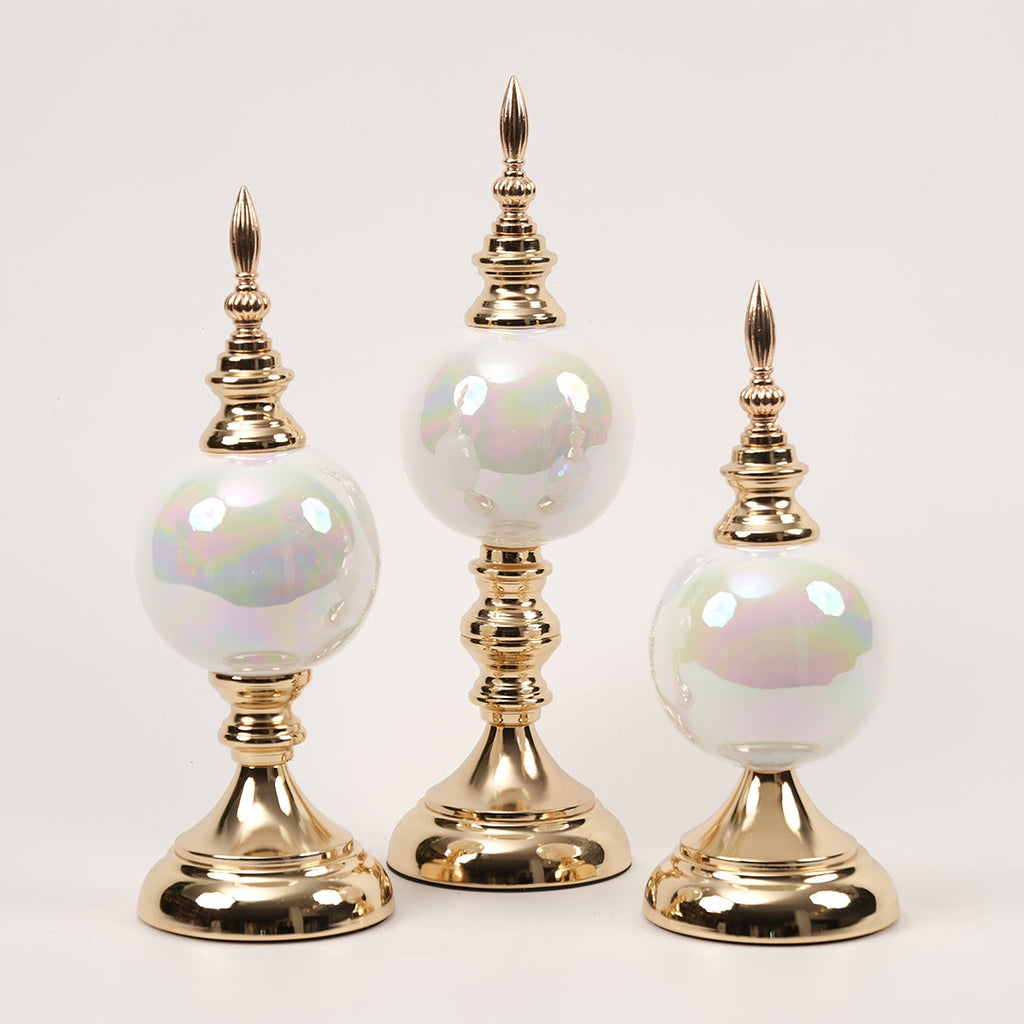 3'lü Alem Dekor Beyaz Gold