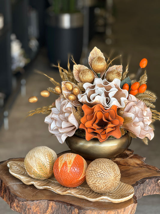 Yassı Vazo Ve Polyester Dekor Set No:4