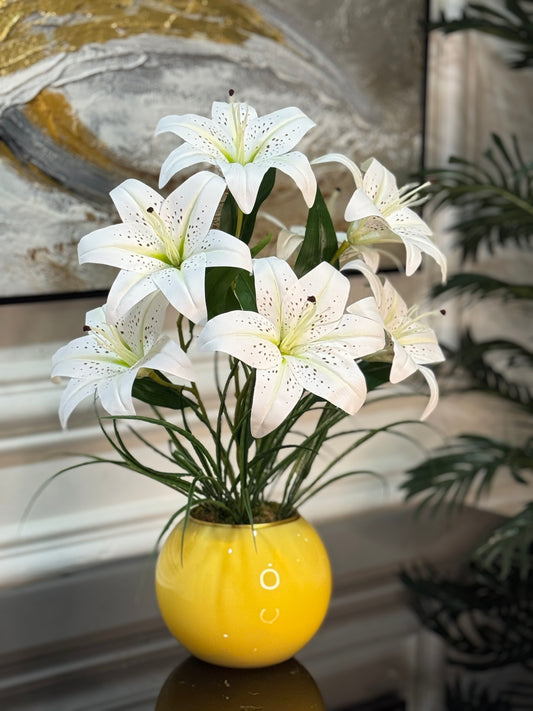 Yapay Lilyum Tanzimli Cam Vazo No:3