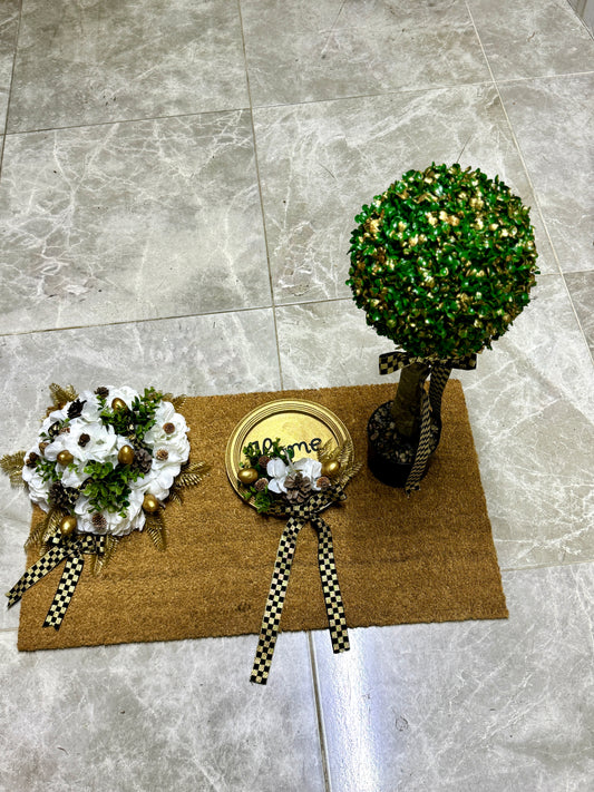 Kapı Önü Paspas Set 3 Parça Gold