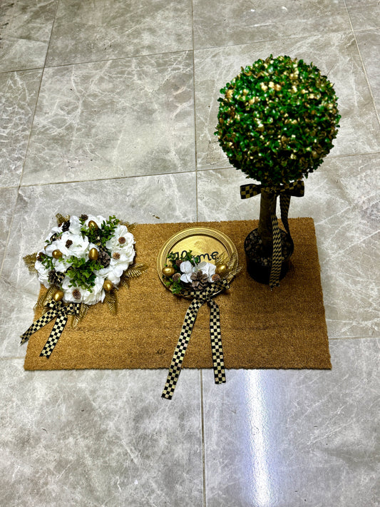 Kapı Önü Paspas Set 3 Parça Gold