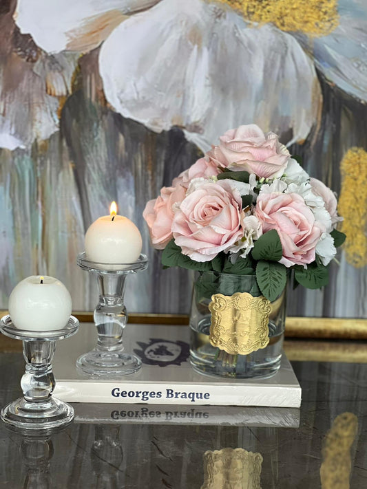 Şeffaf İkili Kristal Şamdan NO:1