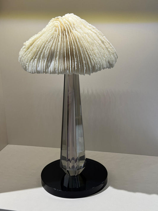 Kristal Kaideli Doğal Mercan Mantar Dekor Füme