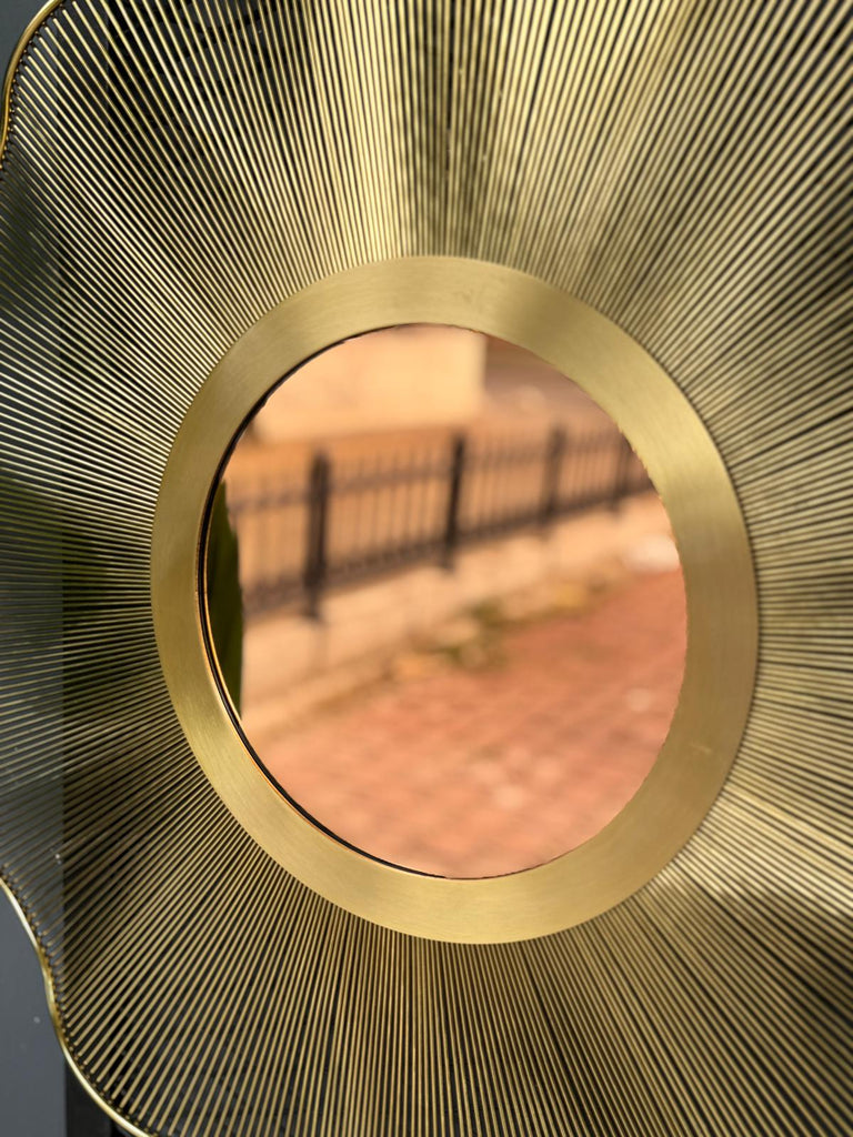 Metal Aynalı Duvar Dekoru Gold Üçlü