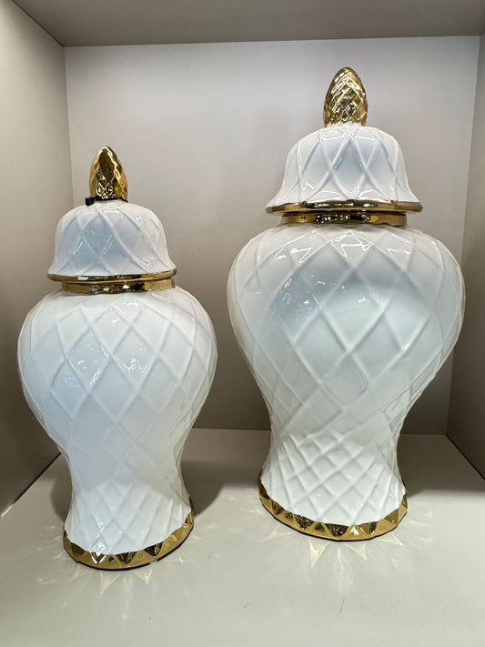 İthal İkili Beyaz Vorn Seramik Küp