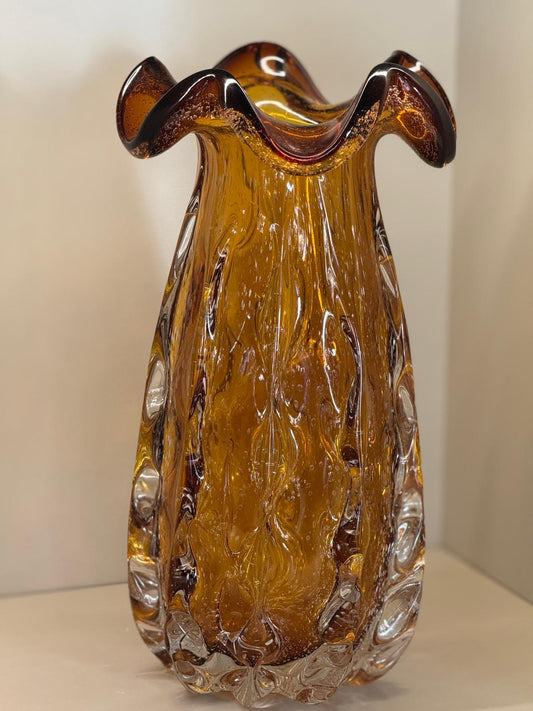 İthal İkili Solea Cam Vazo Amber