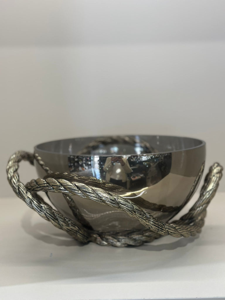 Halat Detaylı Meyvelik Cam Kase Füme