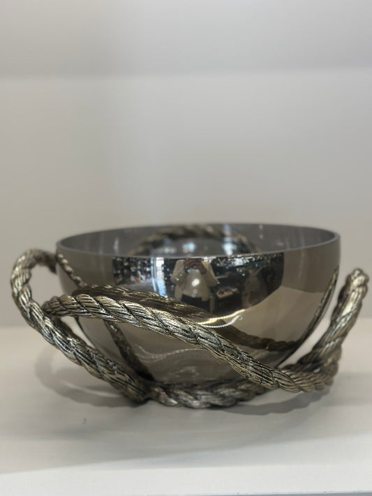 Halat Detaylı Meyvelik Cam Kase Füme