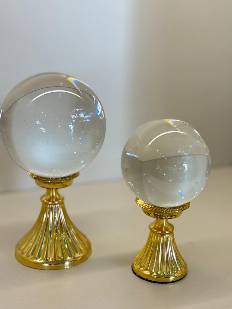 İkili İthal Kristal Küre Gold Ayaklı
