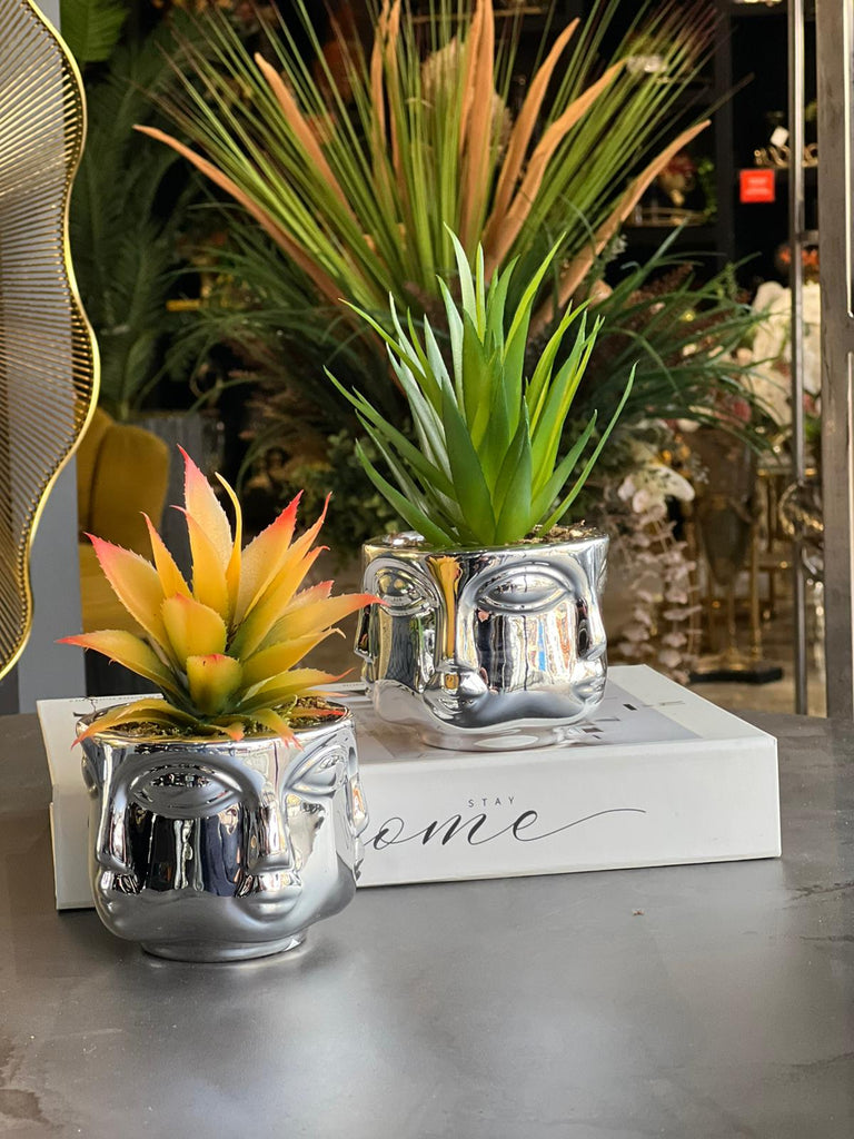 Küçük İkili Adler Vazo Set Gümüş