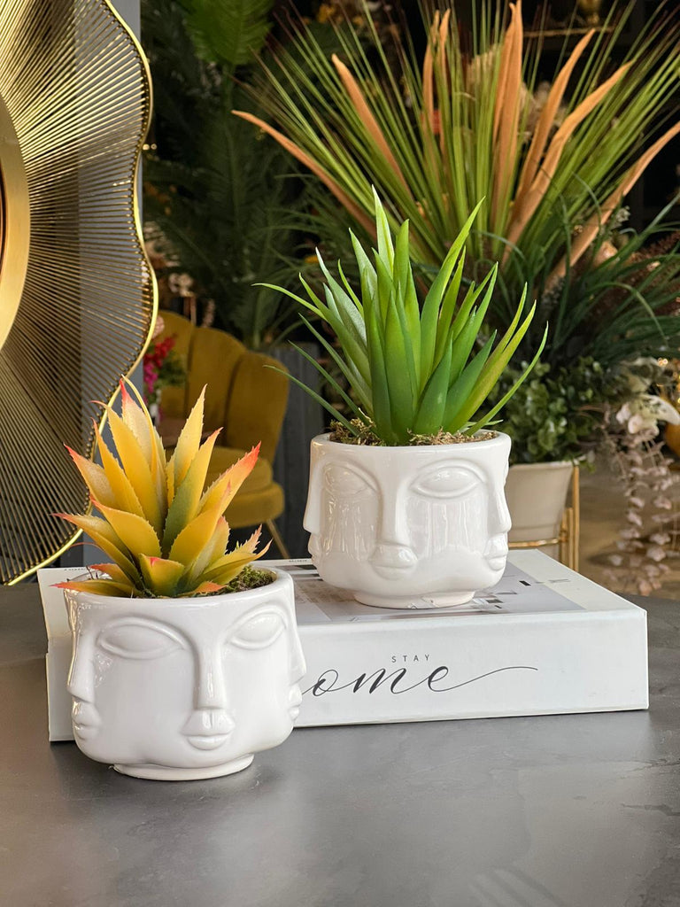 Küçük İkili Adler Vazo Set Beyaz