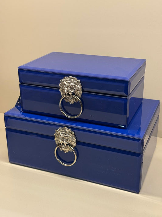 Dekoratif Cam Kutu İkili No:37