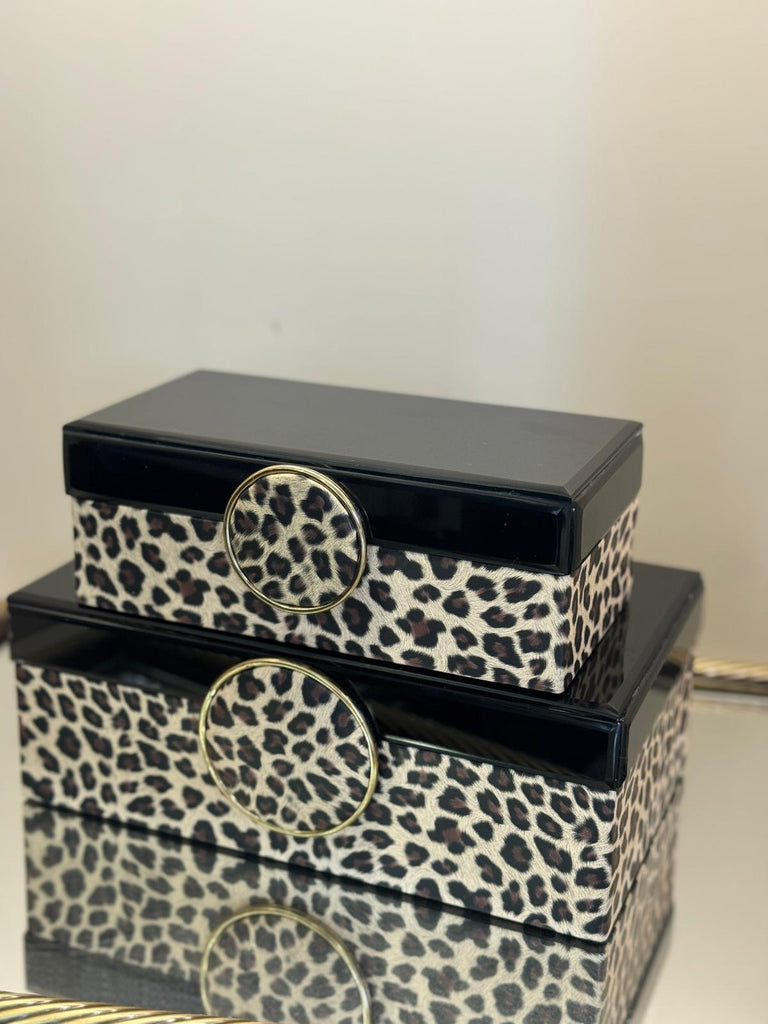 İthal Leopar Desen Dekoratif Kutu