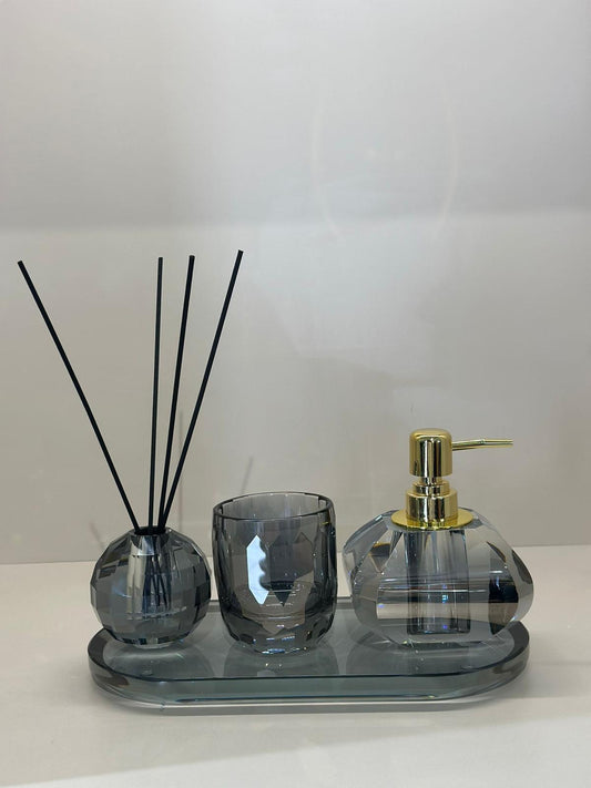 Kristal İthal  Banyo Seti - Füme No:3