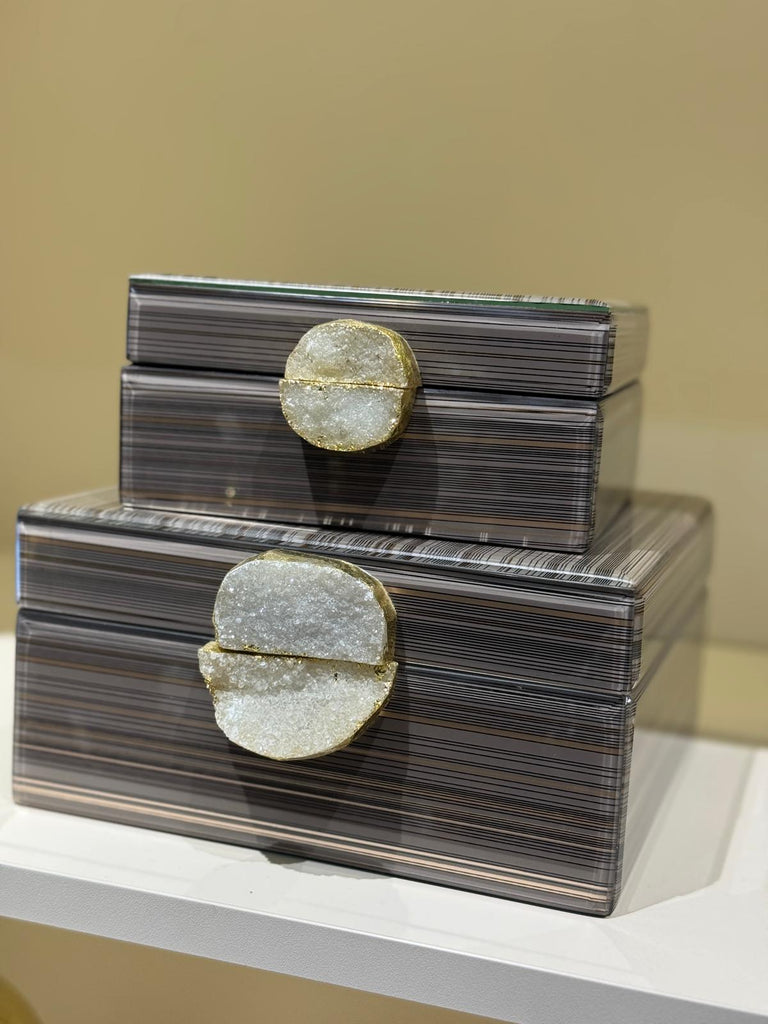 Dekoratif Cam Kutu İkili No:33