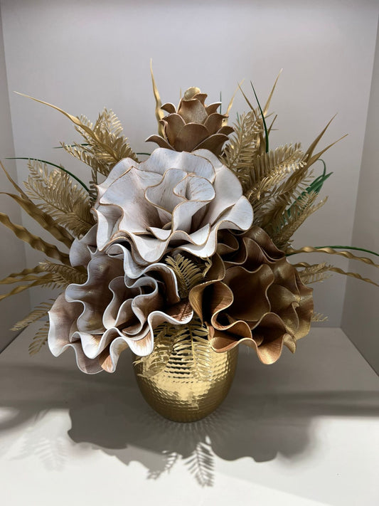 Gold  Dövme Vazo Çiçekli No:1