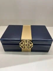 İthal Gold Bantlı Lacivert Dekoratif Kutu