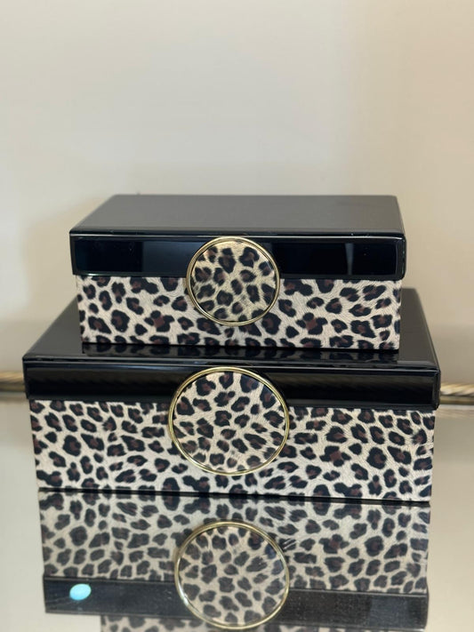 İthal Leopar Desen Dekoratif Kutu