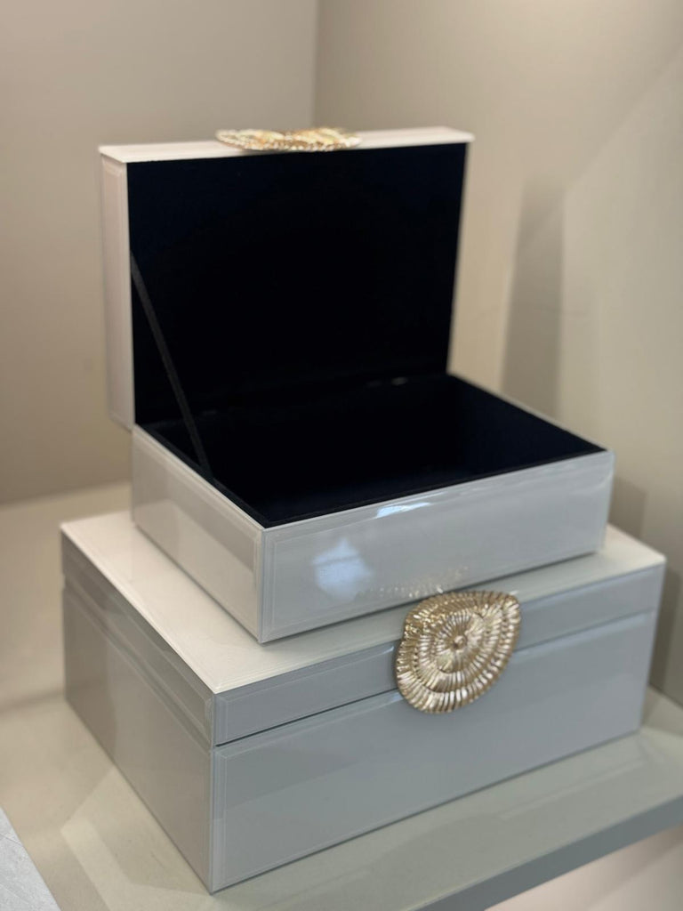 Dekoratif Cam Kutu İkili No:35