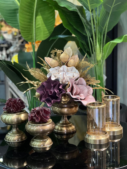 Yapay Çiçekli Antik 5 Parça Set No:11