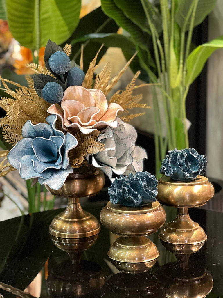 Yapay Çiçekli Antik 3 Parça Set No:6