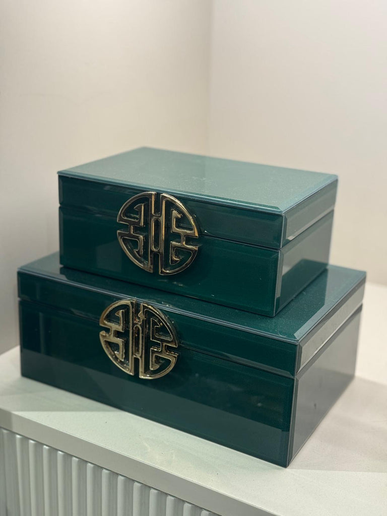 Dekoratif Cam Kutu İkili No:36